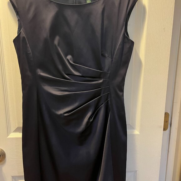 Lauren Ralph Lauren Navy Sleeveless Sheath Dress Size 12 Classic Work - Picture 7 of 11